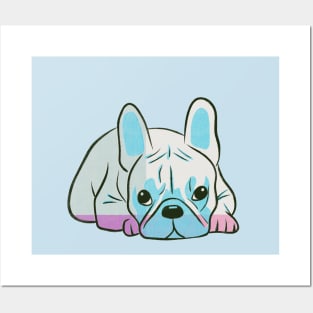 Frenchie Lying down illustration Posters and Art